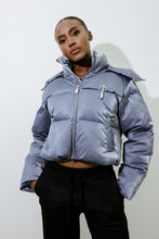 Load image into Gallery viewer, Women&#39;s Magnetic T Trim Puffer - Dusty Blue