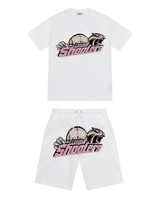 Load image into Gallery viewer, Shooters Chenille Short Set - White/Pink