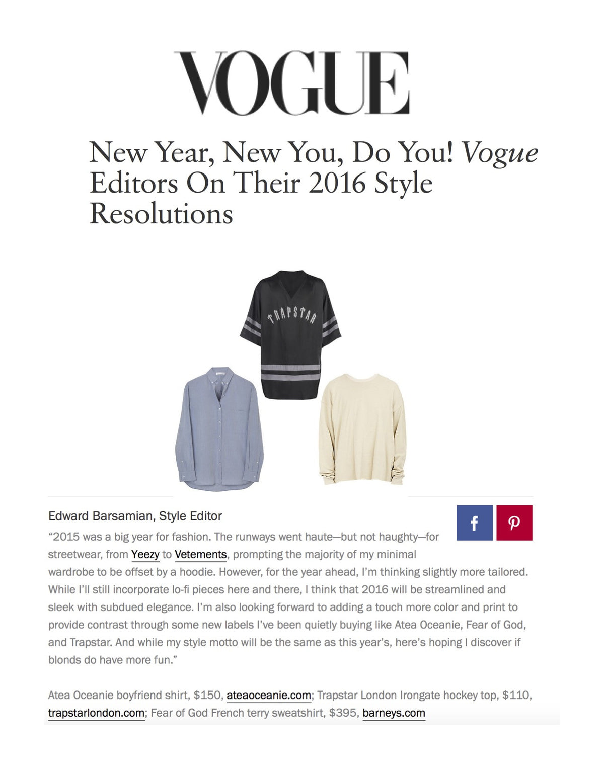 Edward Barsamian’s 2016 Style Resolutions