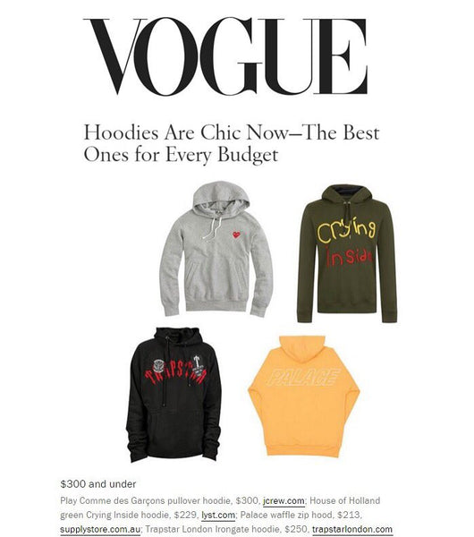 Trapstar featured in Hoodies at Every Price by Vogue