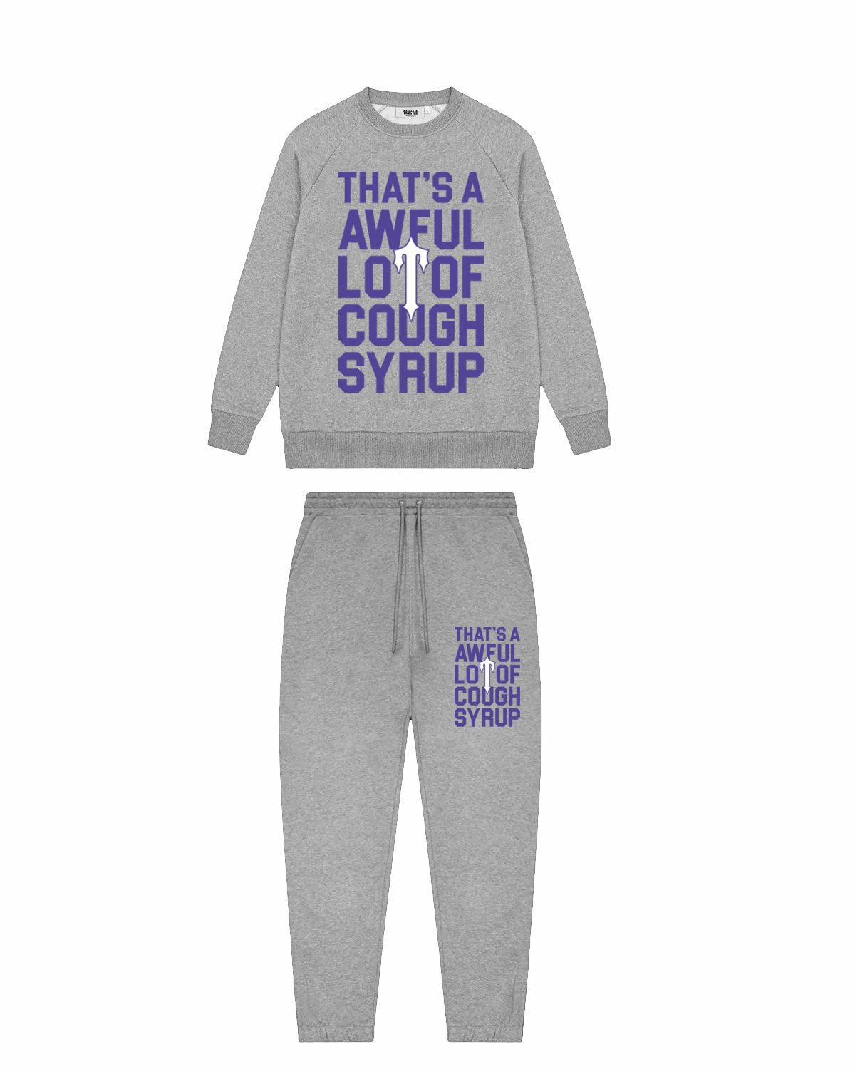 *PRE ORDER* Trapstar x Cough Syrup OG Crewneck Tracksuit - Grey