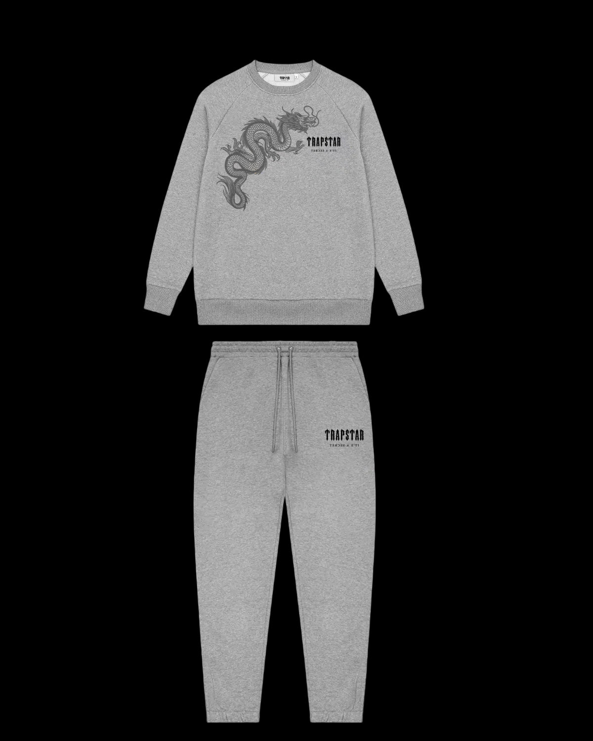 *PRE ORDER* Dragon Crewneck Tracksuit - Grey/Black