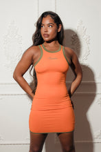 Load image into Gallery viewer, Women&#39;s Contrast Racer Dress - Orange/Khaki