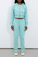 Load image into Gallery viewer, Women&#39;s Irongate Cropped Batwing Zip Hoodie - Teal