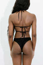Load image into Gallery viewer, Women’s Jacquard Mesh Halterneck Bodysuit - Black