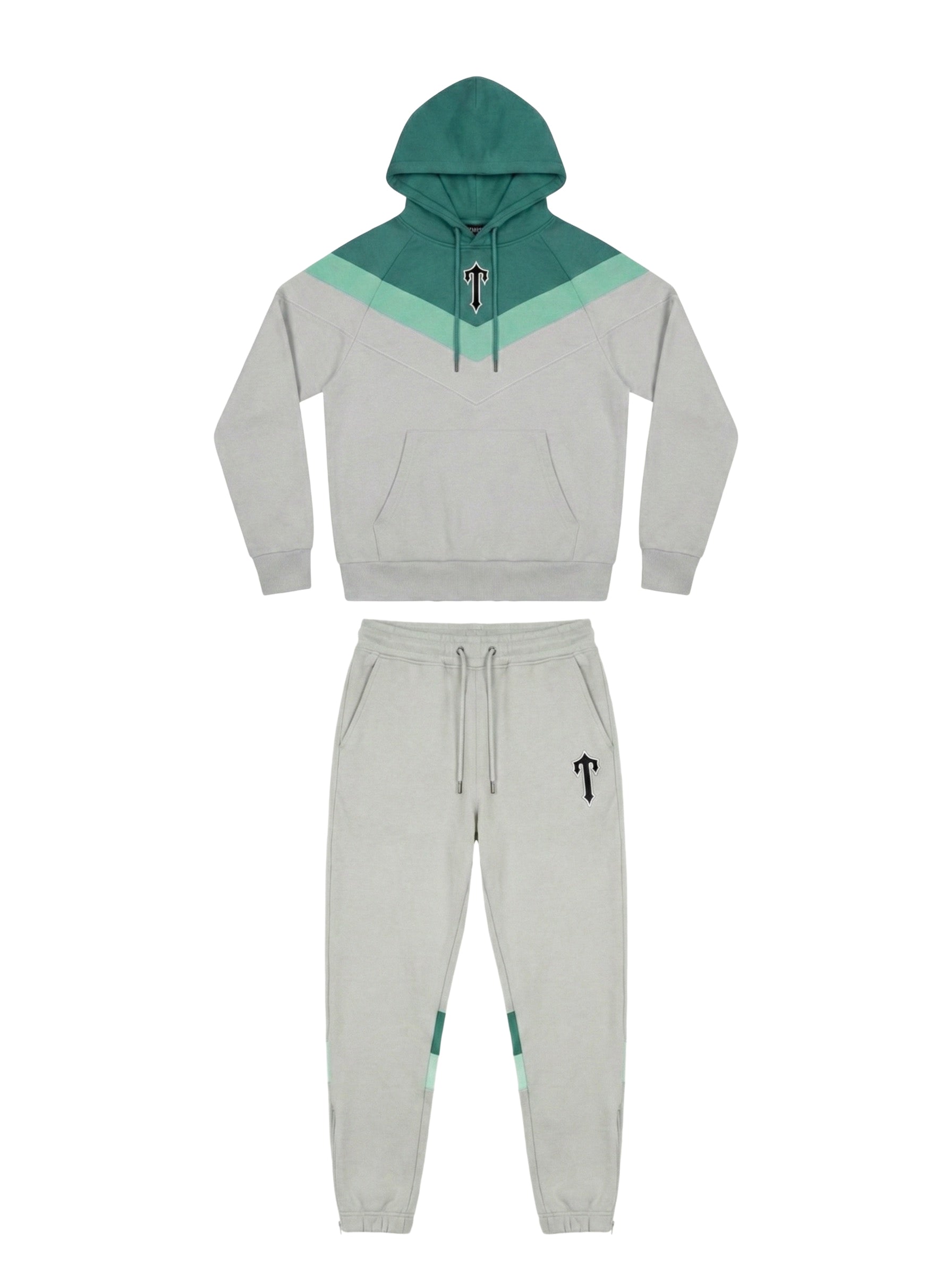 PRE ORDER V Stripe Tracksuit - Grey/Teal