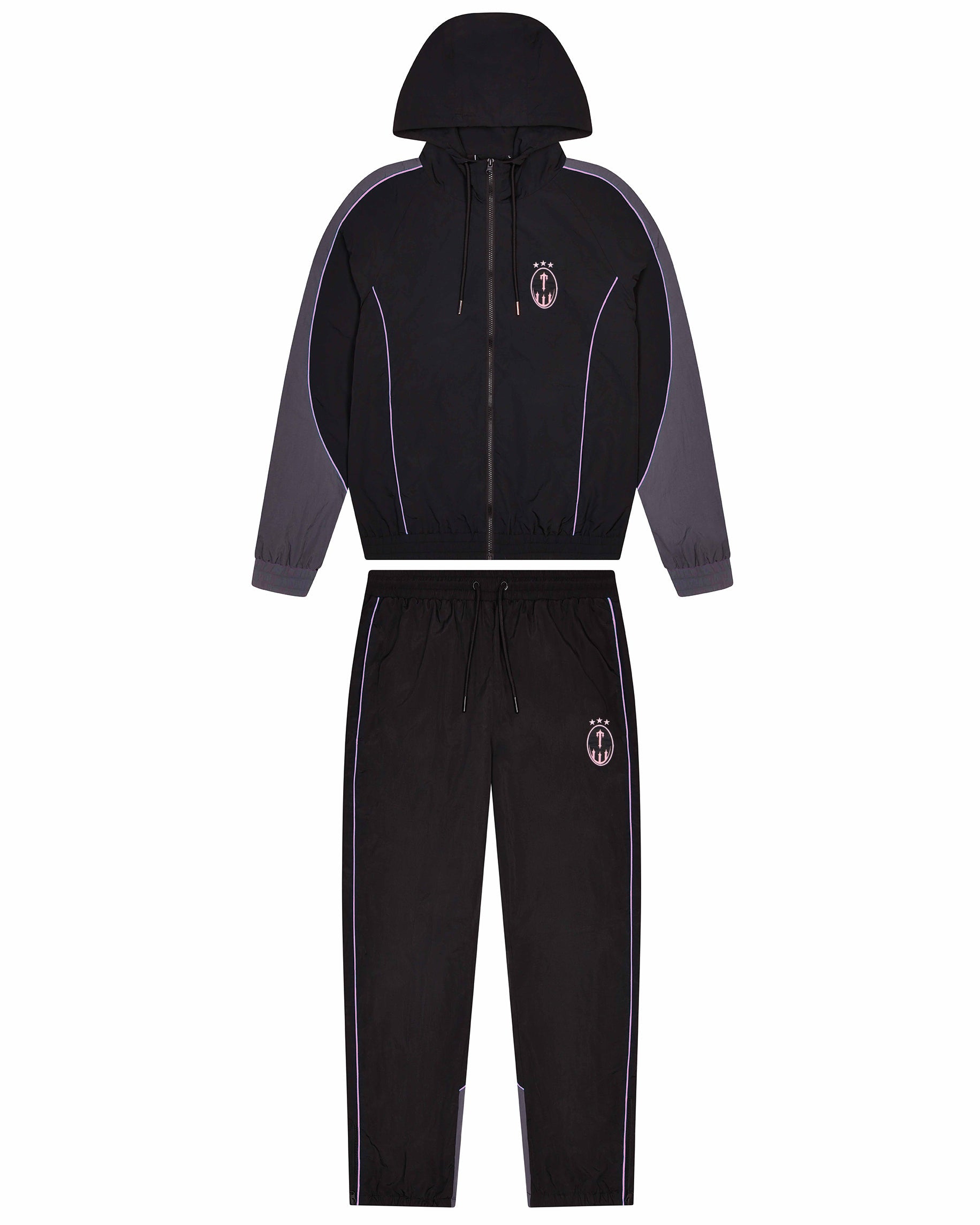 Irongate Crest Shell Tracksuit - Black/Pink