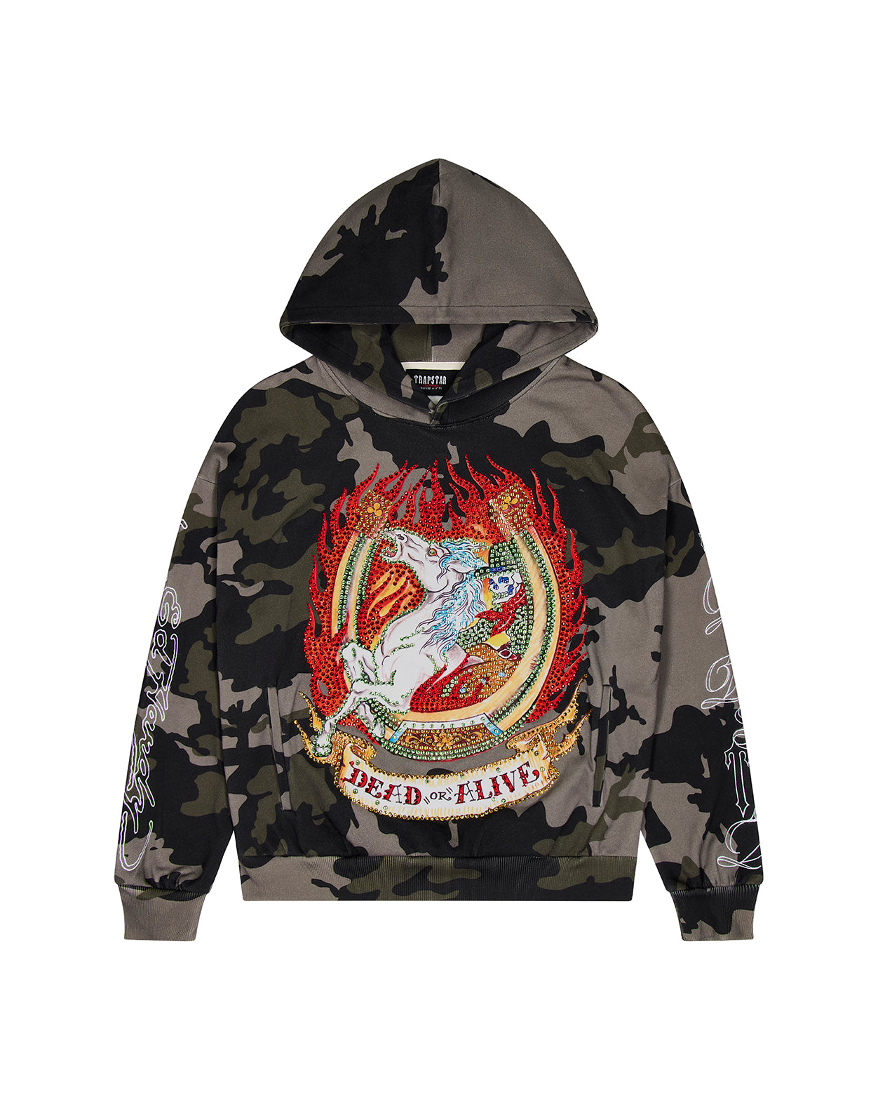 Trapstar x Ed Hardy Dead or Alive Rhinestone Hoodie - Camo