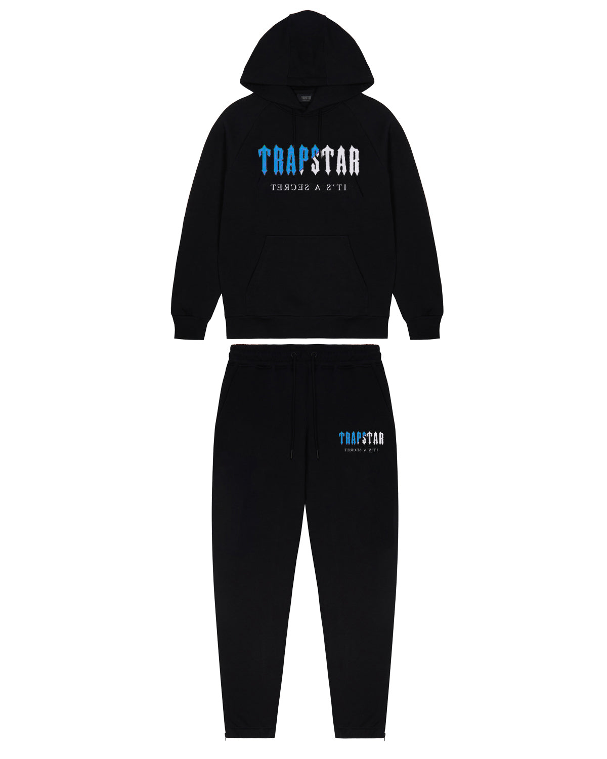 Trapstar Chenille Decoded Hoodie Tracksuit - Black/Blue