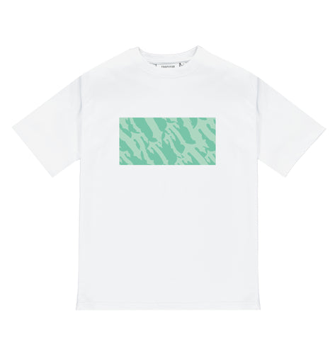 Wavy T Box Tee - White/Green