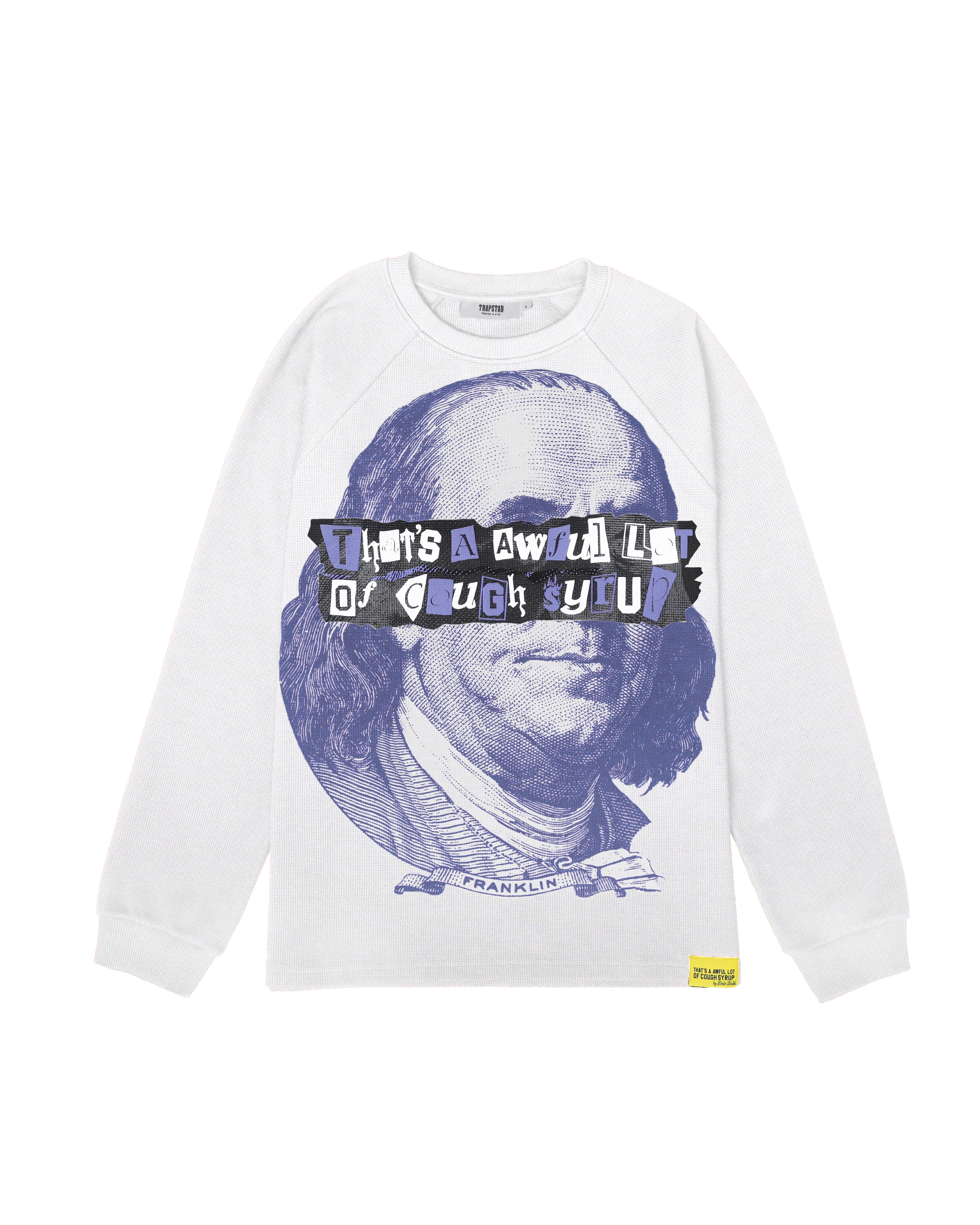 【TRAPSTAR LONDON】Trapstar x Cough Syrup Waffle LS Top Trapstar x Cough Syrup Irongate Washed T-Shirt - Black
