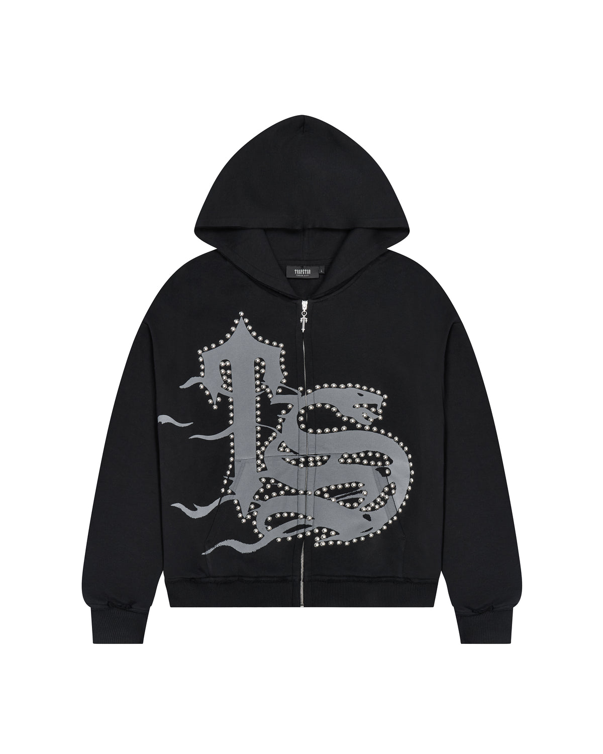TS Script Flame Full Zip Hoodie Black