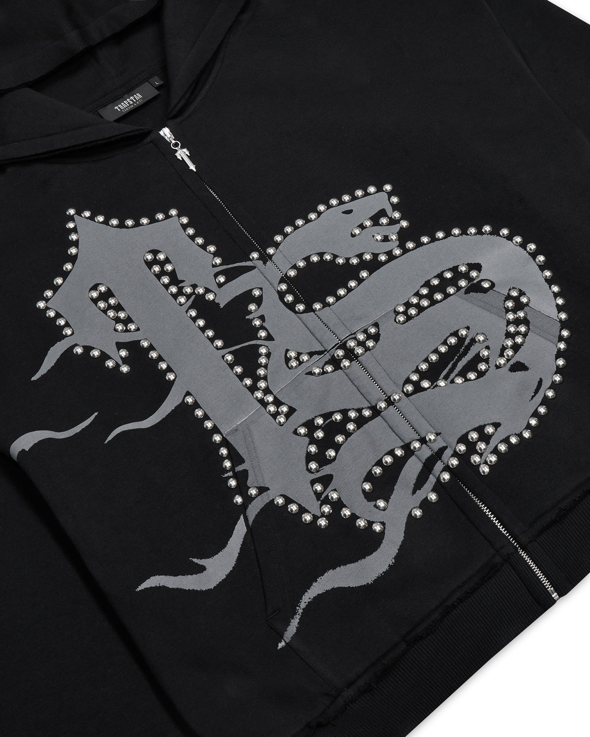 TS Script Flame Full Zip Hoodie Black