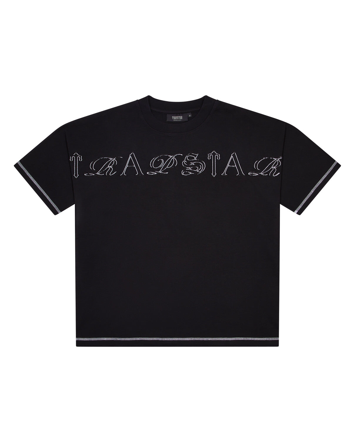 Patchwork Script T-Shirt - Black