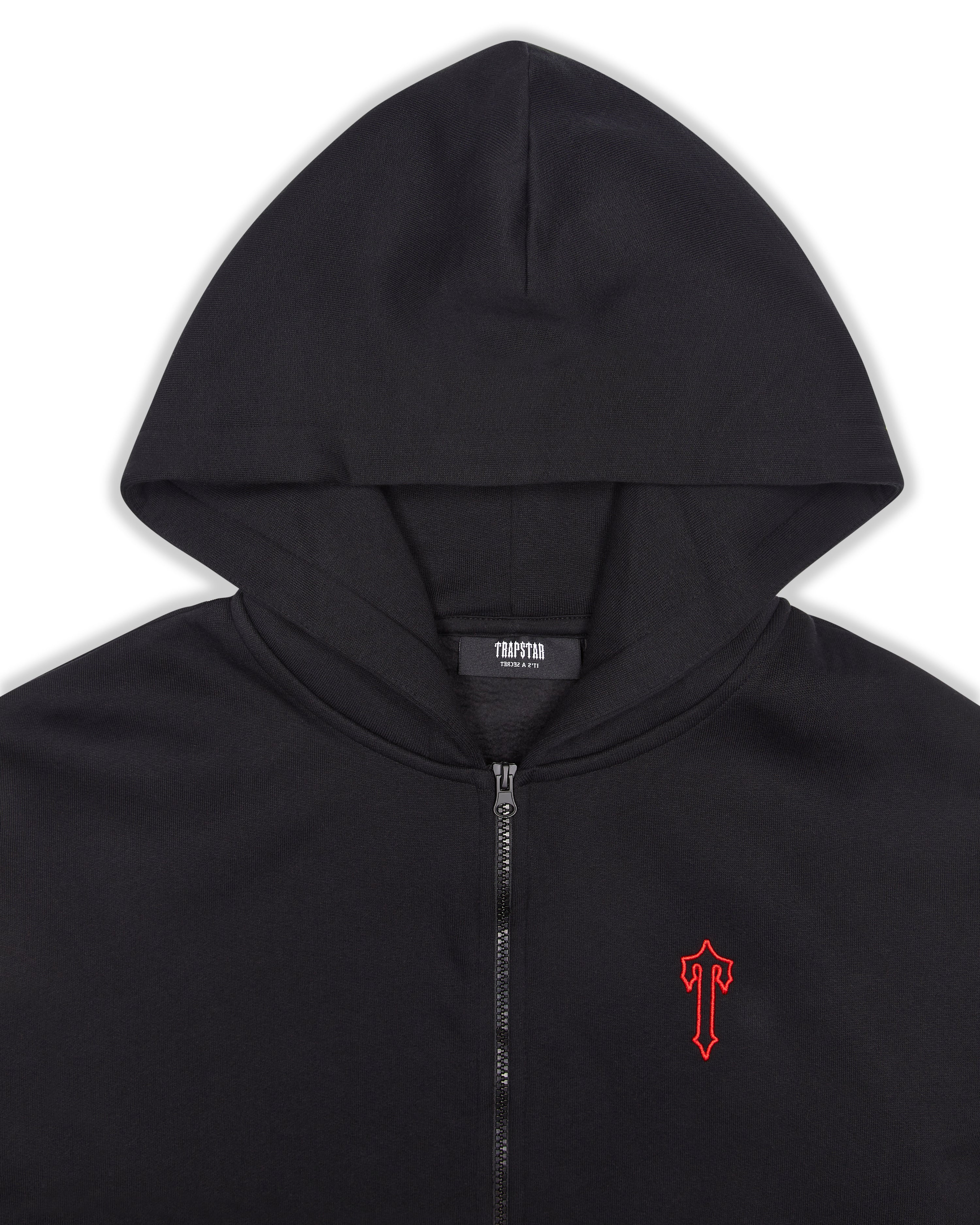 Trapstar Foundation Zip Through Hoodie - Black/Red