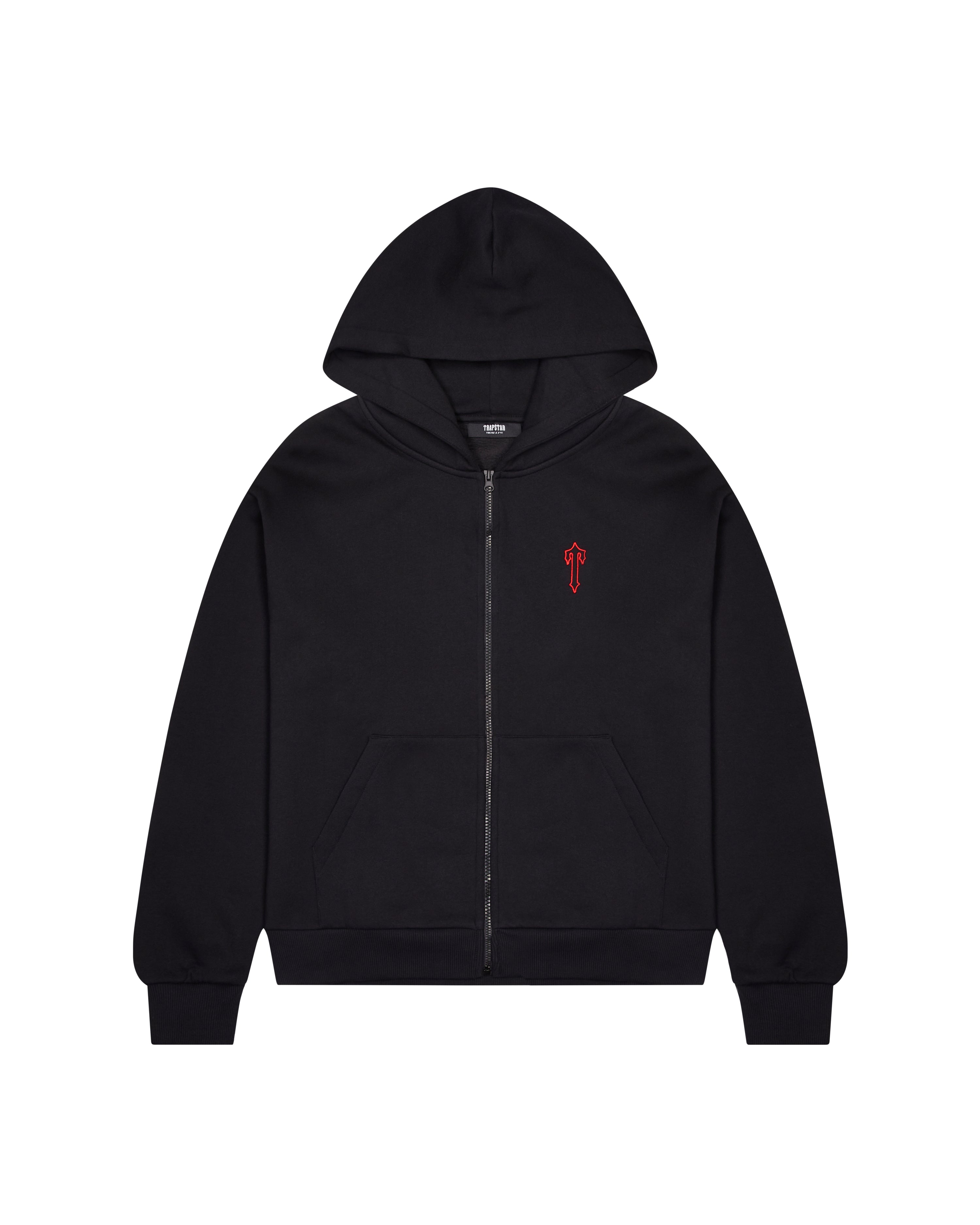 Trapstar Foundation Zip Through Hoodie - Black/Red