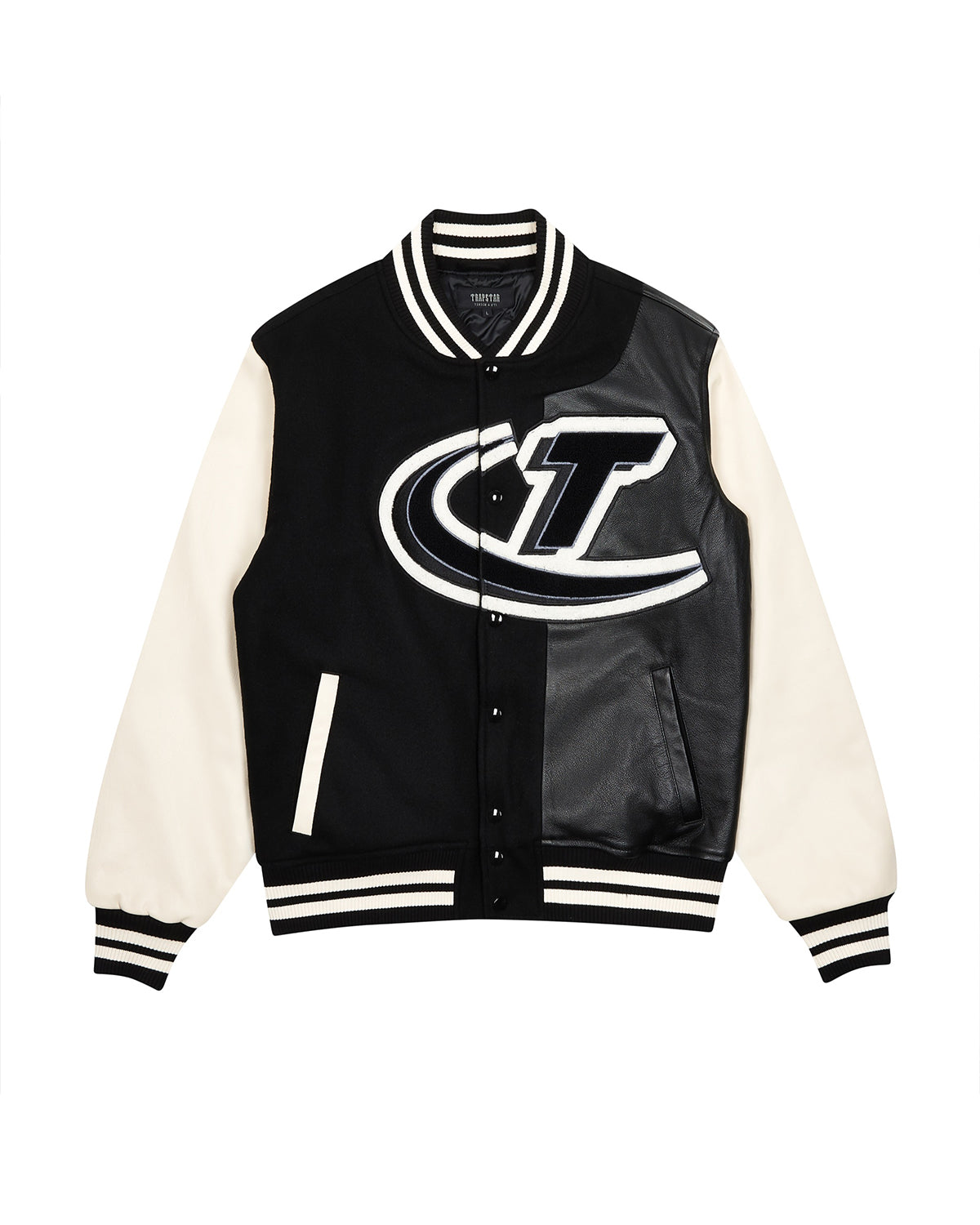 Hyperdrive T Chenille Varsity Jacket - Black/White