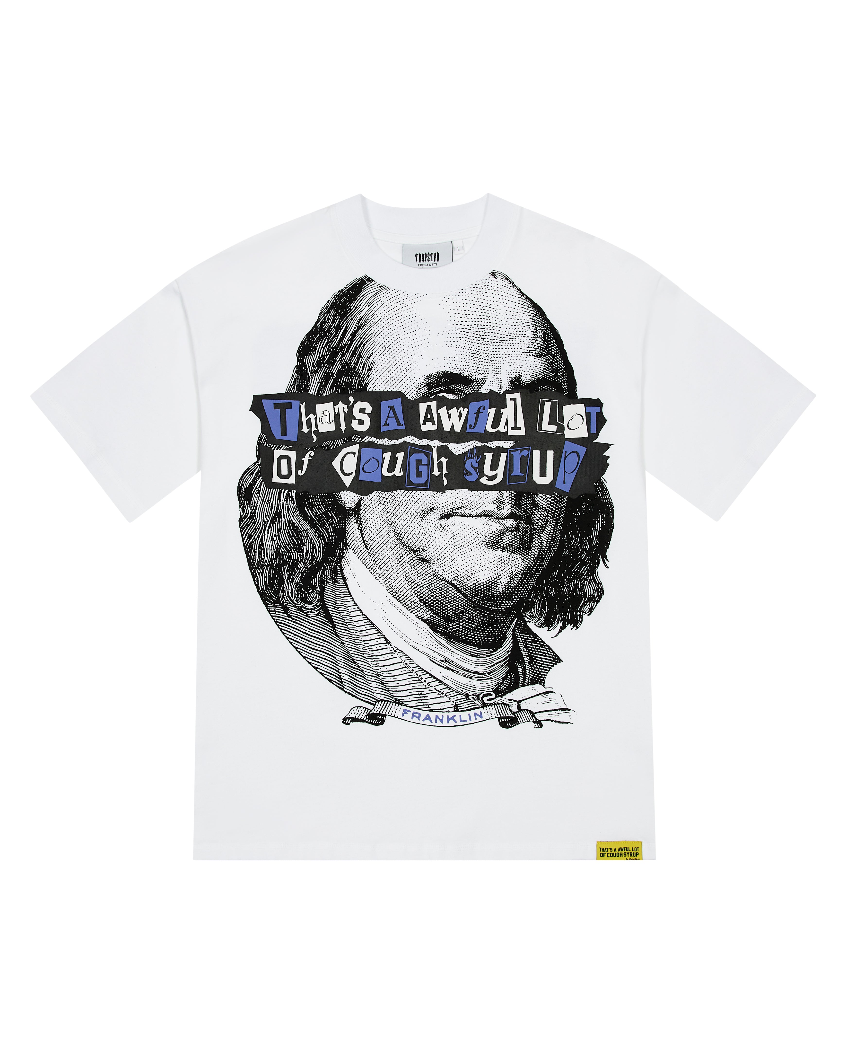 【注目コラボ】TRAPSTAR × Cough Syrup Benjamin Franklin Tee Trapstar x Cough Syrup Benjamin Franklin Tee - White