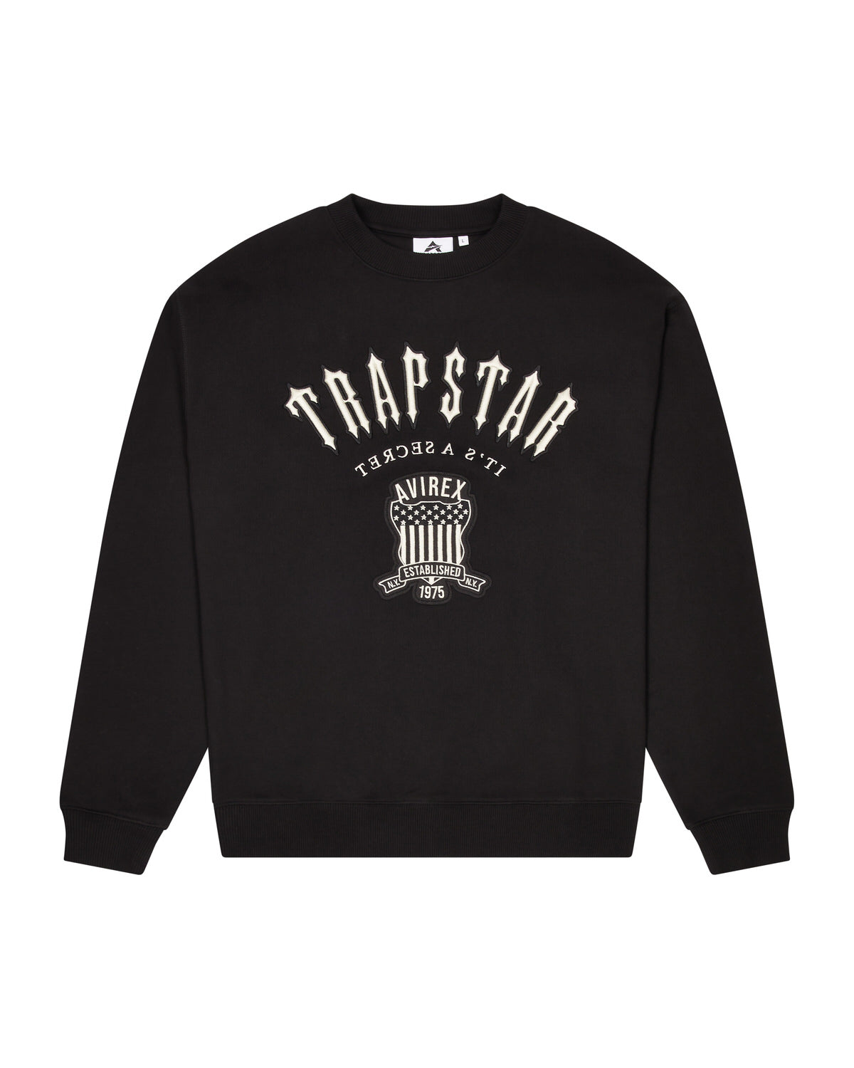 Trapstar x Avirex Crew Sweater Black Trapstar London