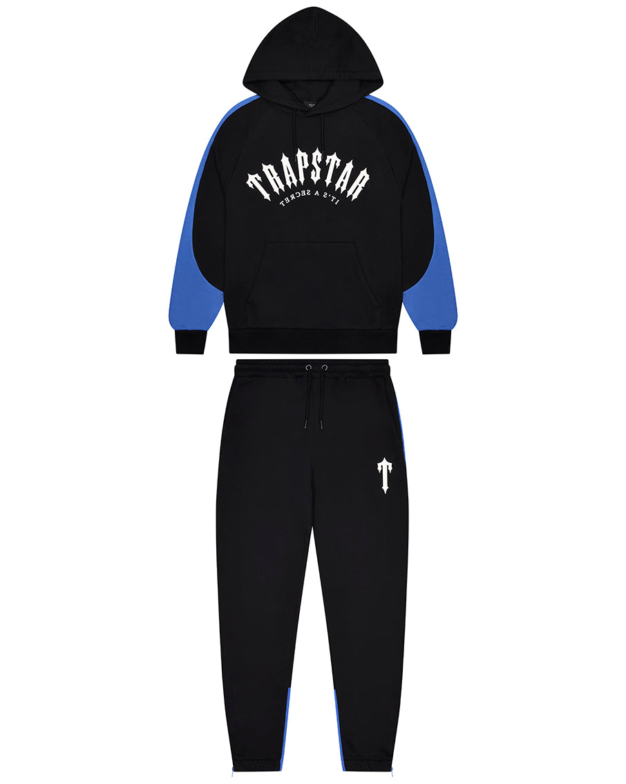 Irongate Panel Tracksuit - Black/Blue