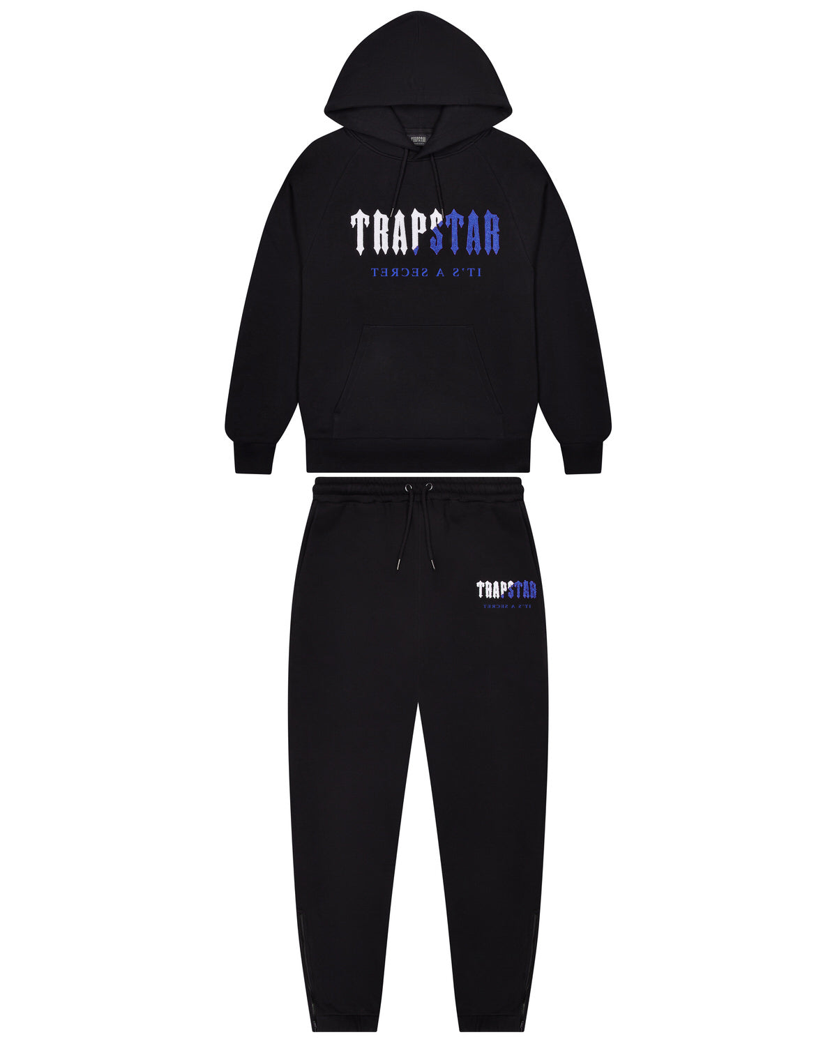 Chenille Decoded Hoodie Tracksuit - Black/Blue