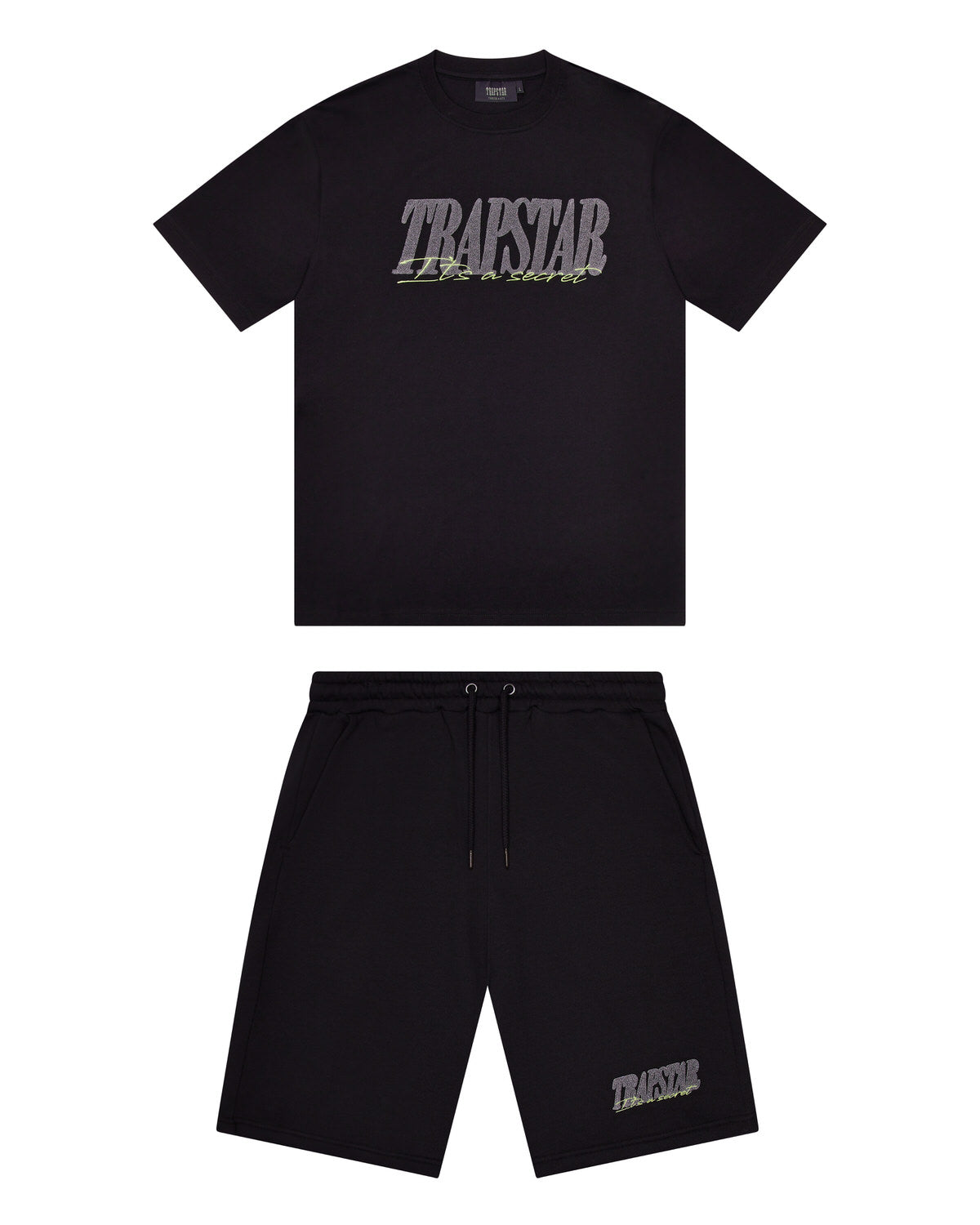 Trapstar Signature Shorts Set - Black/Slime