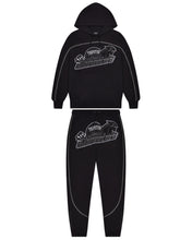 Load image into Gallery viewer, Shooters Arch Panel Hooded Tracksuit - Black