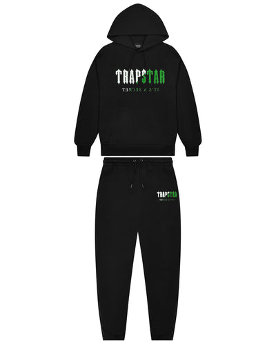 Decoded Chenille Hooded Tracksuit - Black/Green