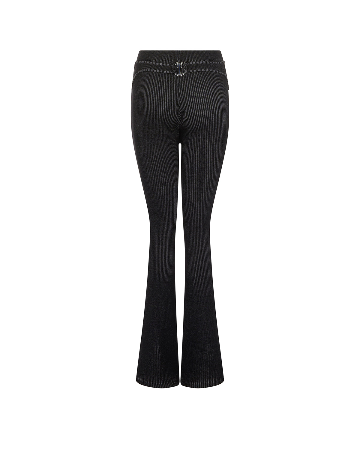 Women's Two Tone Rib Fitted Trousers - Black/White