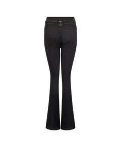 Women's Two Tone Rib Fitted Trousers - Black/White
