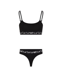 Women's Script Thong - Black/White