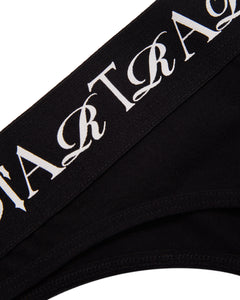 Women's Script Thong - Black/White