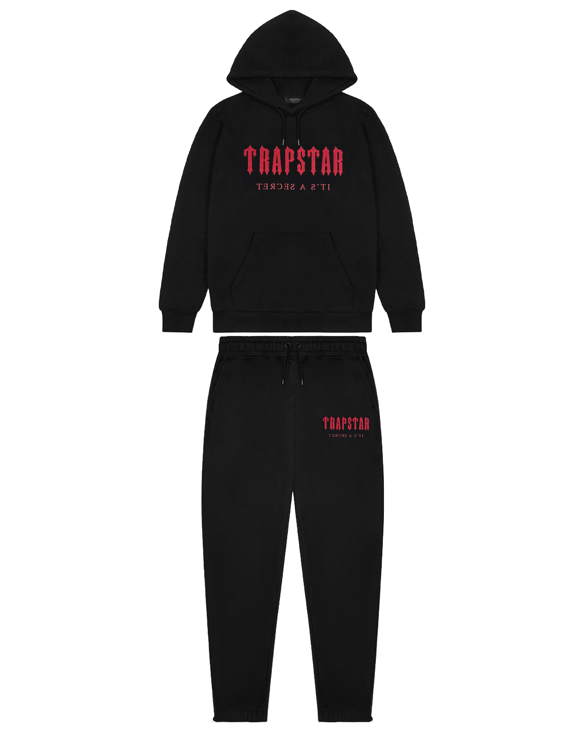 PRE ORDER Chenille Decoded Hoodie Tracksuit - Black/Red