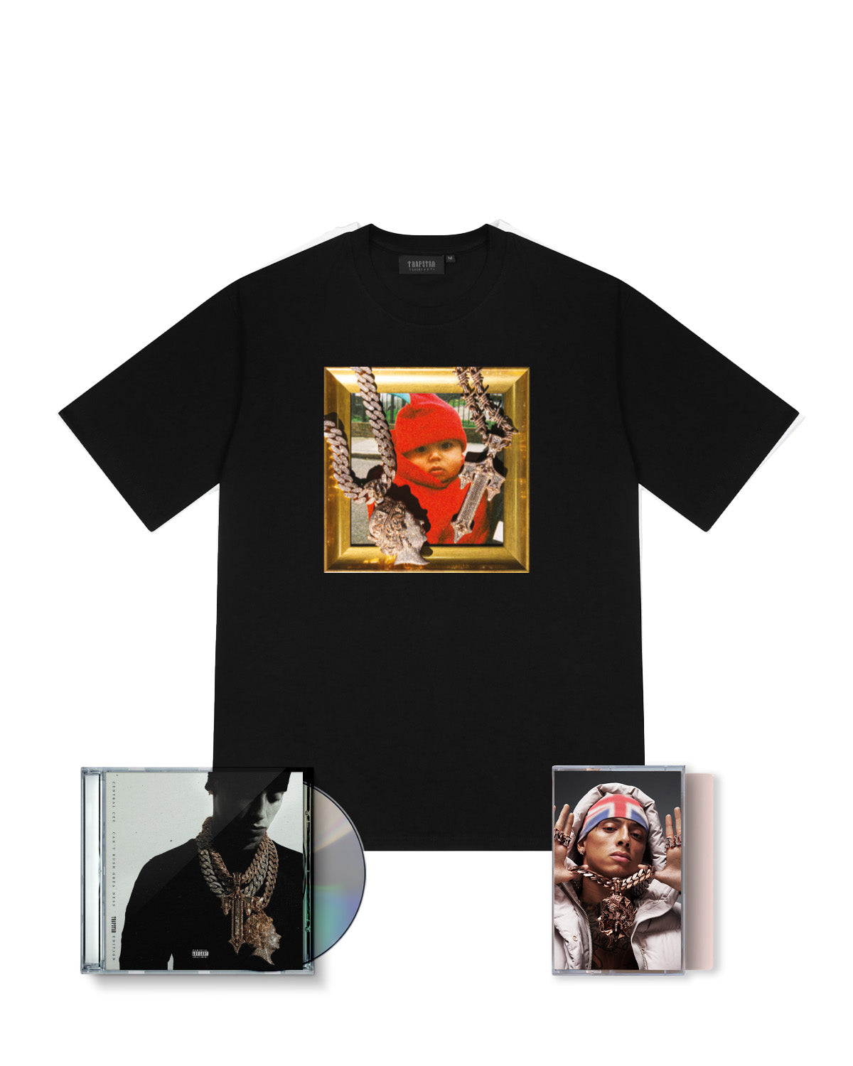 Trapstar x Central Cee CRG Tee CD & Cassette Bundle - Black