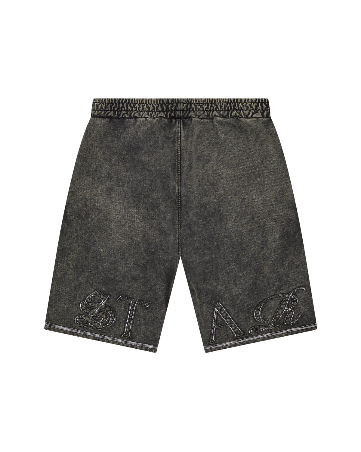 Patchwork Script T-Shirt Shorts Set - Grey