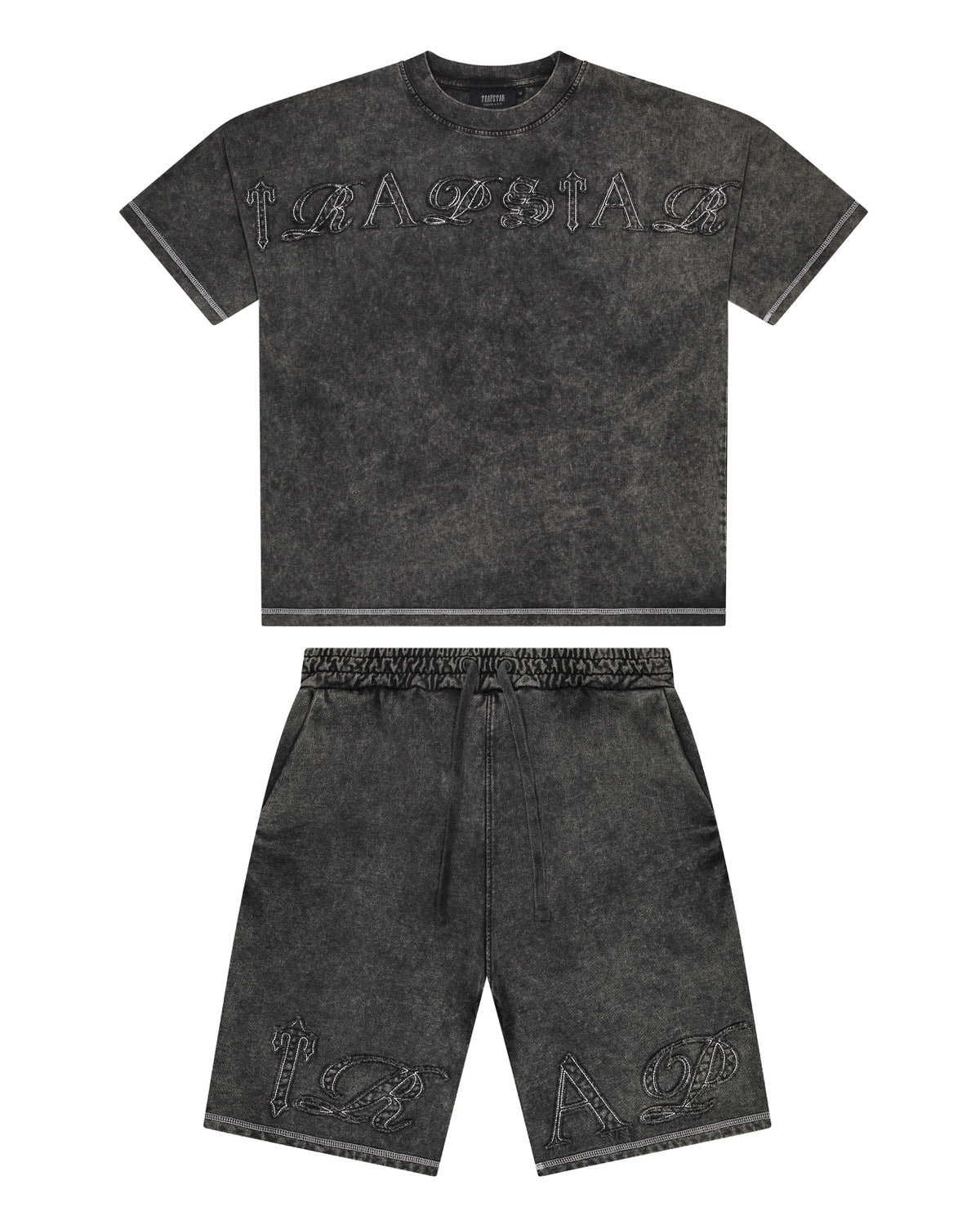 Patchwork Script Short - Grey