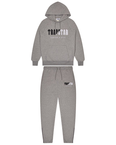 Decoded Chenille Hooded Tracksuit - Grey/Black