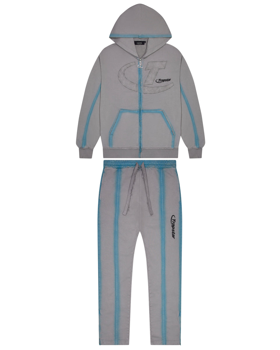 Hyperdrive Zip Through Tracksuit Grey/Blue Trapstar London