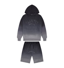Load image into Gallery viewer, Irongate Arch Chenille Hoodie Short Set - Black Gradient