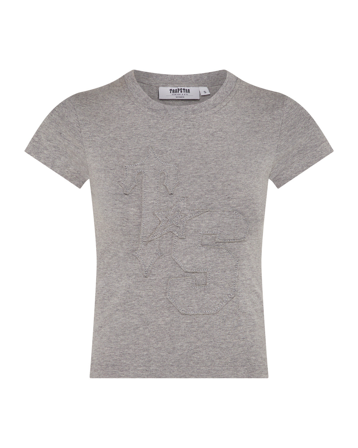 Women’s TS-Star Applique Baby Tee - Grey