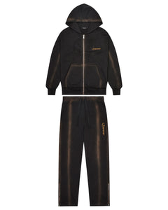 *PRE-ORDER* Hyperdrive Zip Through Tracksuit - Washed Black