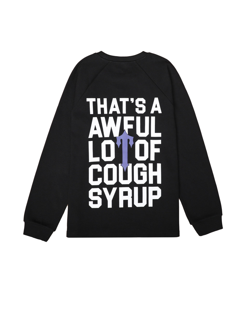 Trapstar x Cough Syrup Benjamin Franklin LS Waffle Tee - Black/Purple*