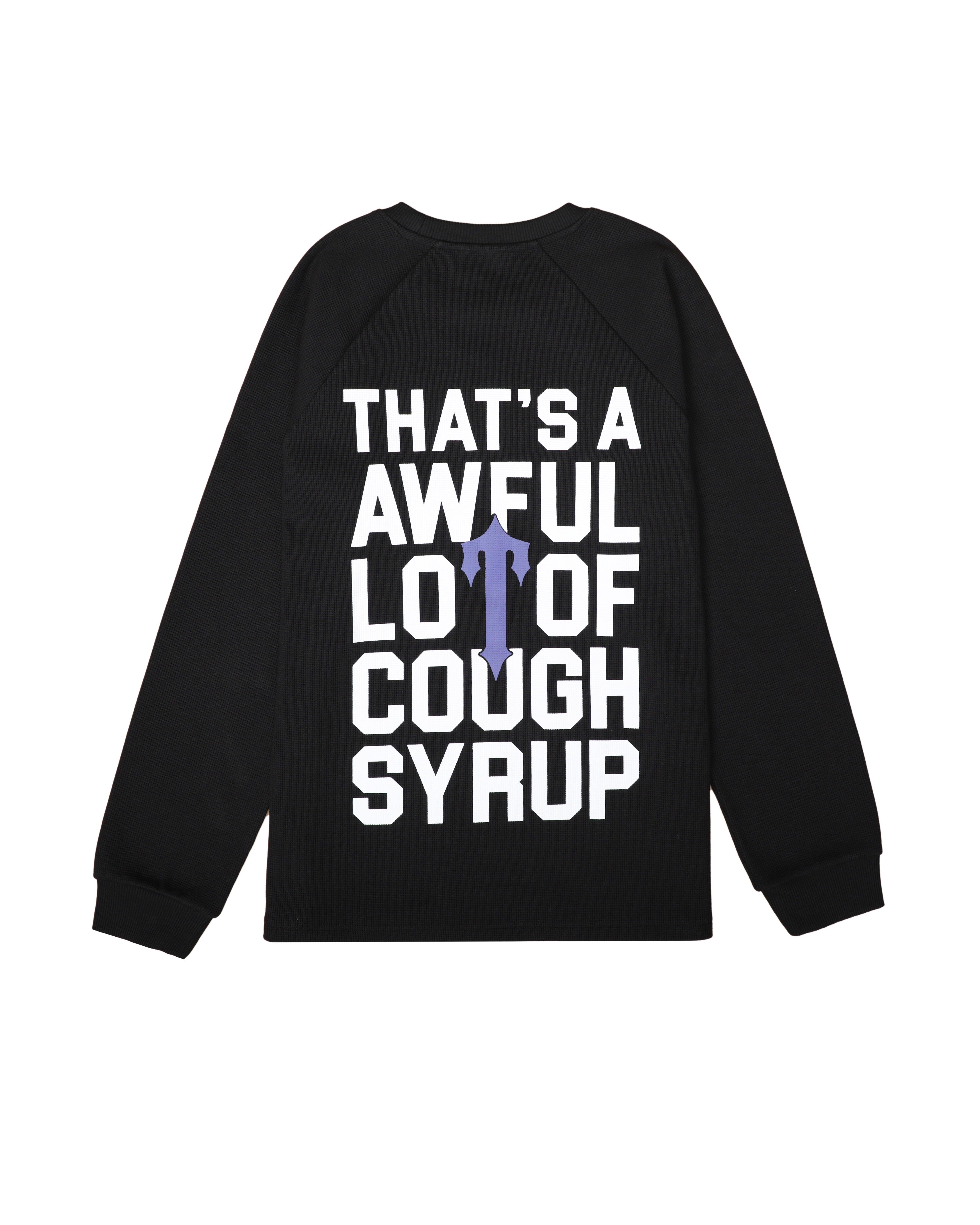 Trapstar x Cough Syrup Benjamin Franklin LS Waffle Tee - Black/Purple*