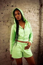 Load image into Gallery viewer, Women&#39;s Irongate Cropped Batwing Zip Hoodie - Green