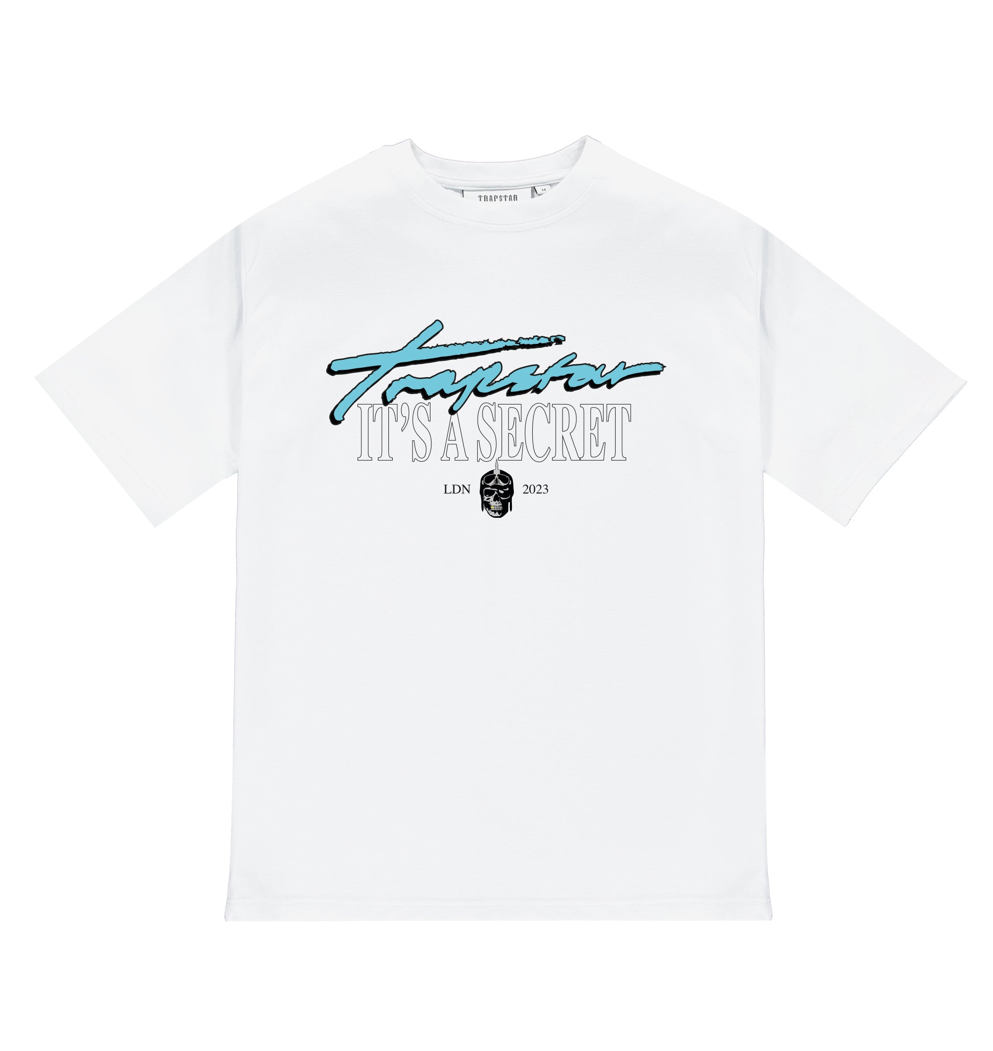 It's A Secret SS Tee - White/Teal