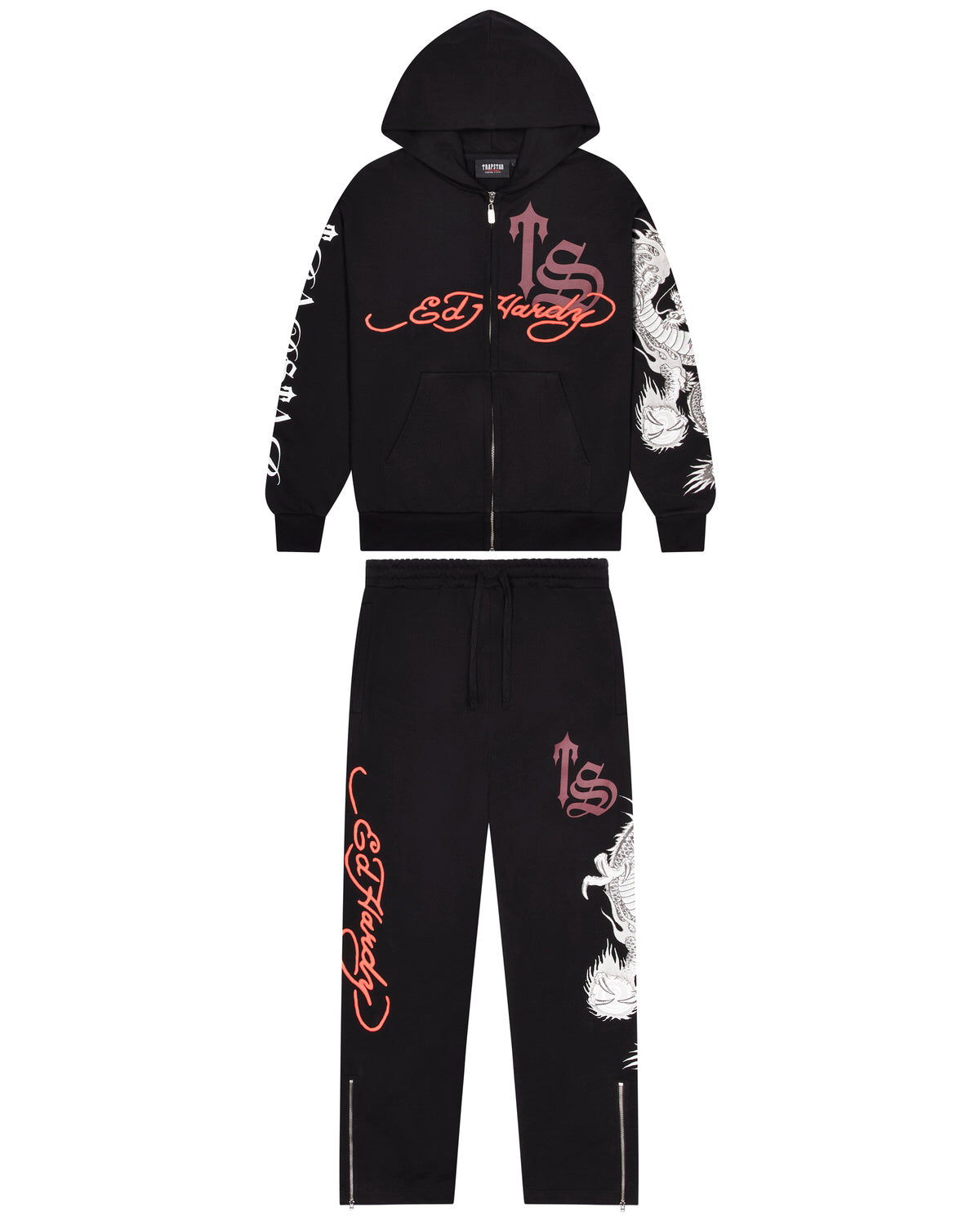 Trapstar x Ed Hardy Script Jogger - Black/Red