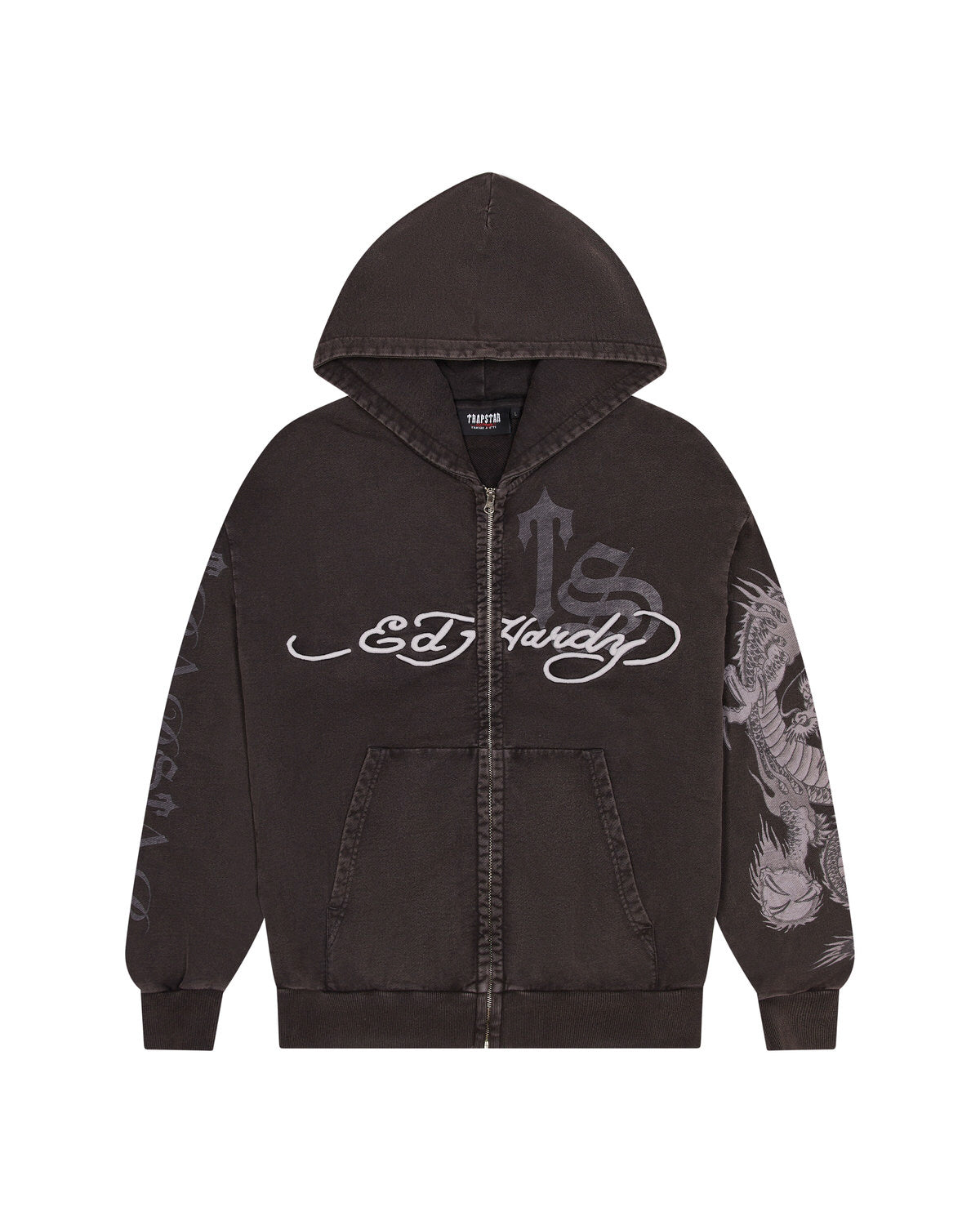 PRE-ORDER Trapstar x Ed Hardy Script Hoodie - Grey