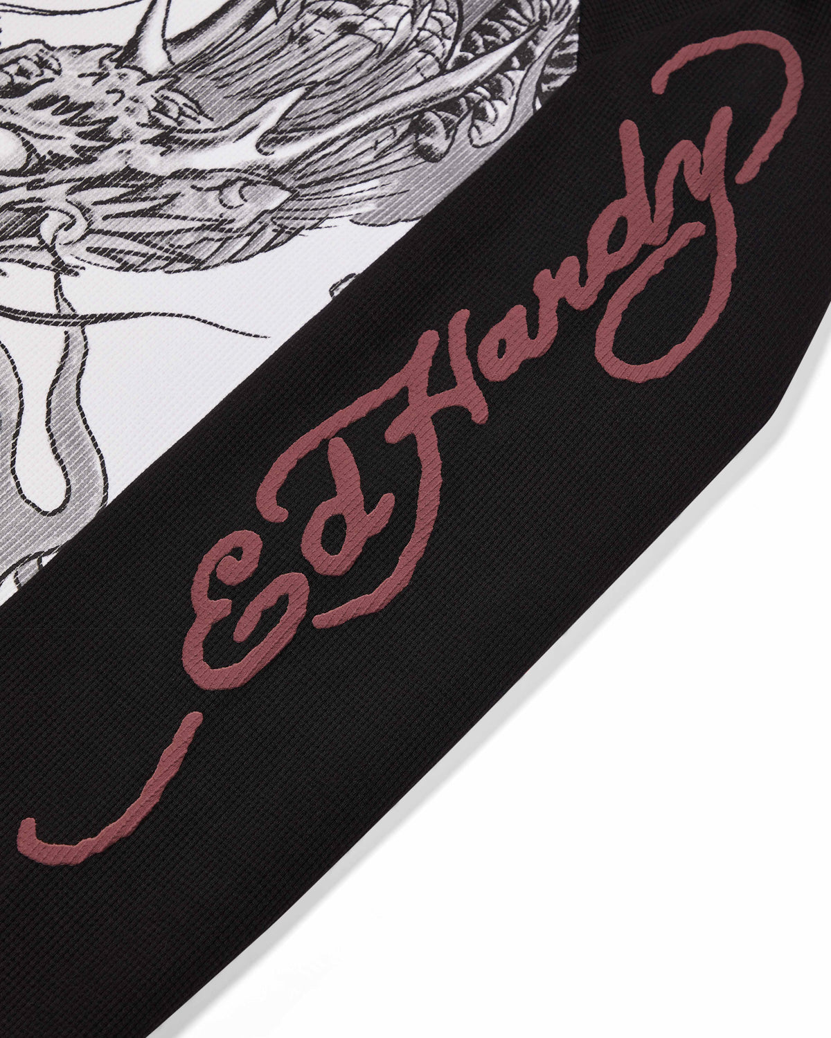 Trapstar x Ed Hardy Waffle LS Top - Black/White