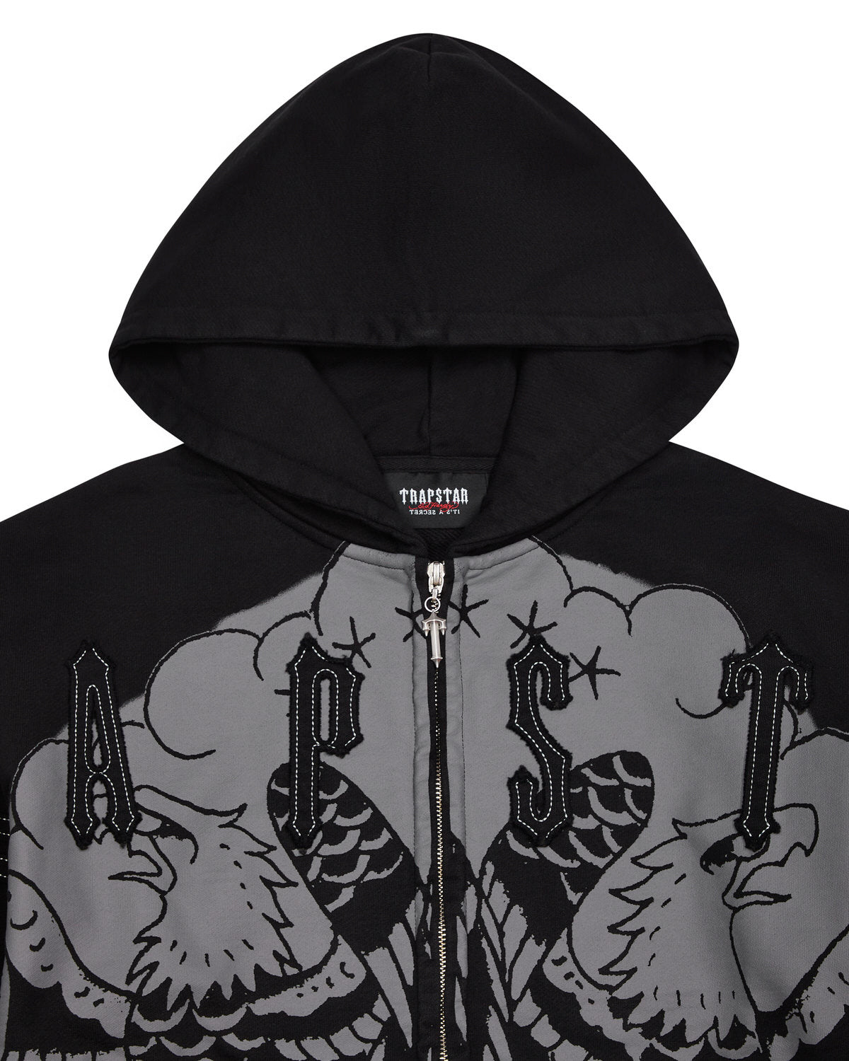 Trapstar x Ed Hardy Irongate Zip Through Hoodie - Black