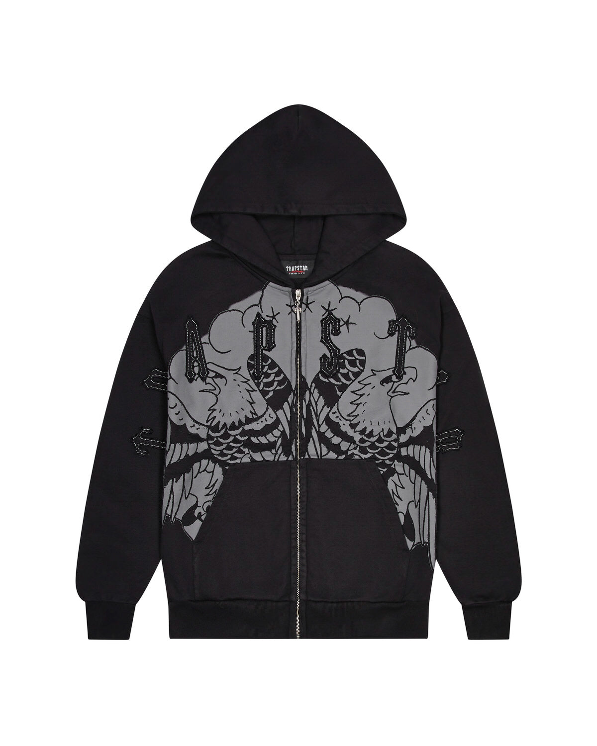 Trapstar x Ed Hardy Irongate Zip Through Hoodie - Black